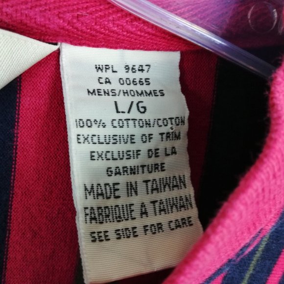 Eddie Bauer Mens Shirt‎ Henley Long Sleeve Red Blue Stripes Pullover L - Picture 13 of 13